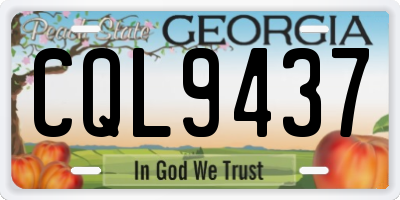 GA license plate CQL9437