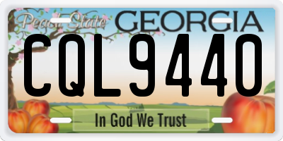 GA license plate CQL9440