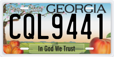 GA license plate CQL9441