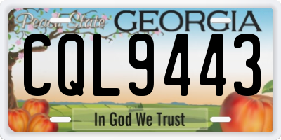 GA license plate CQL9443