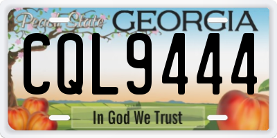 GA license plate CQL9444