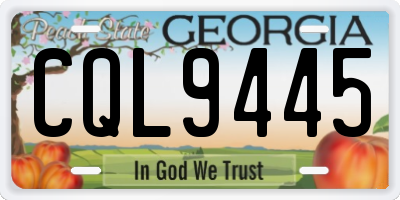 GA license plate CQL9445