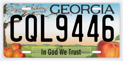 GA license plate CQL9446