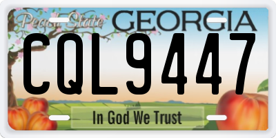GA license plate CQL9447