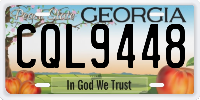 GA license plate CQL9448