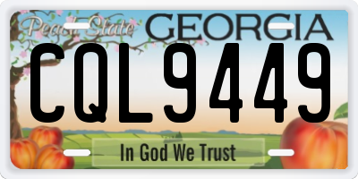 GA license plate CQL9449