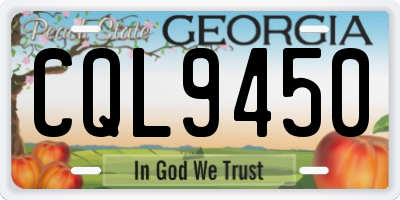 GA license plate CQL9450