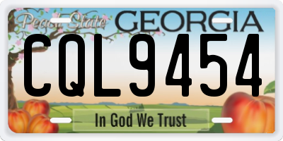 GA license plate CQL9454