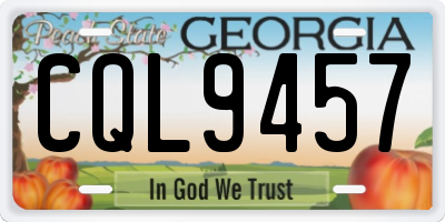 GA license plate CQL9457