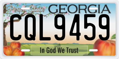 GA license plate CQL9459