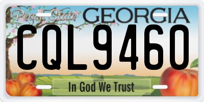 GA license plate CQL9460