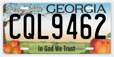 GA license plate CQL9462