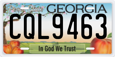 GA license plate CQL9463