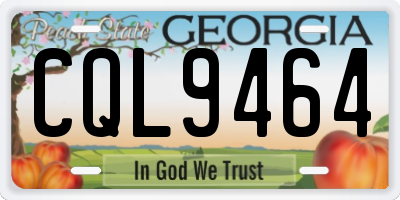 GA license plate CQL9464