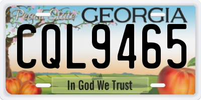 GA license plate CQL9465