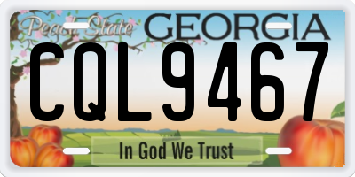 GA license plate CQL9467