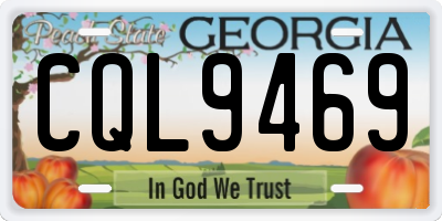 GA license plate CQL9469