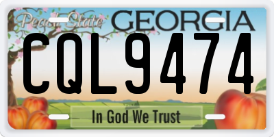 GA license plate CQL9474