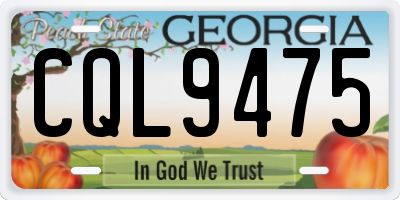 GA license plate CQL9475