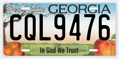 GA license plate CQL9476