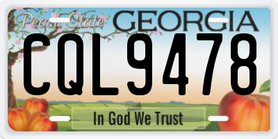 GA license plate CQL9478