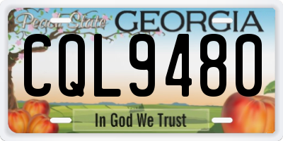 GA license plate CQL9480