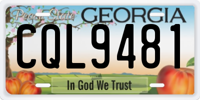 GA license plate CQL9481