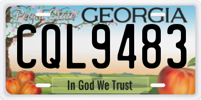 GA license plate CQL9483