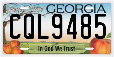 GA license plate CQL9485