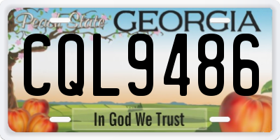 GA license plate CQL9486