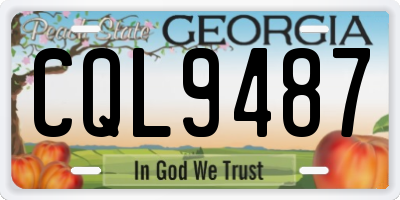 GA license plate CQL9487