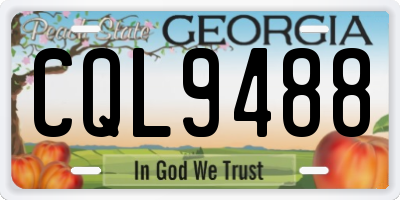 GA license plate CQL9488