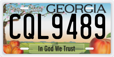 GA license plate CQL9489