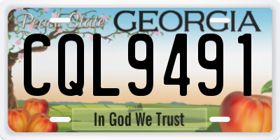 GA license plate CQL9491