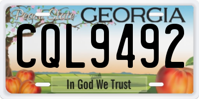 GA license plate CQL9492