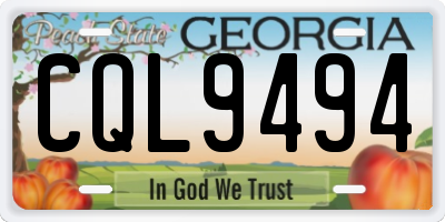 GA license plate CQL9494