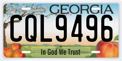 GA license plate CQL9496