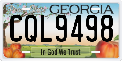 GA license plate CQL9498