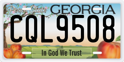 GA license plate CQL9508