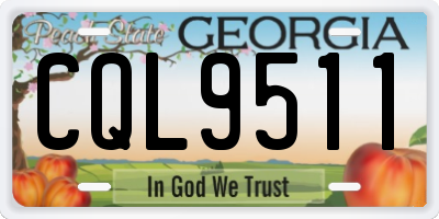 GA license plate CQL9511