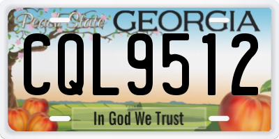 GA license plate CQL9512
