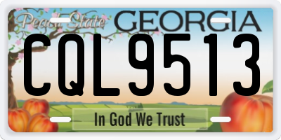 GA license plate CQL9513