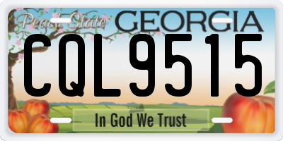 GA license plate CQL9515