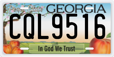 GA license plate CQL9516
