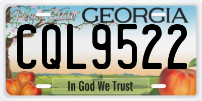 GA license plate CQL9522