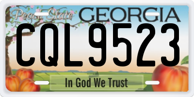 GA license plate CQL9523