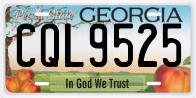 GA license plate CQL9525