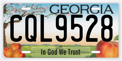 GA license plate CQL9528