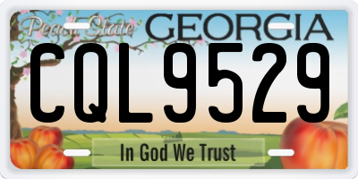 GA license plate CQL9529