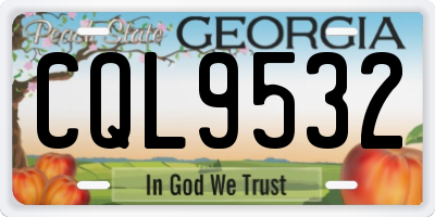 GA license plate CQL9532